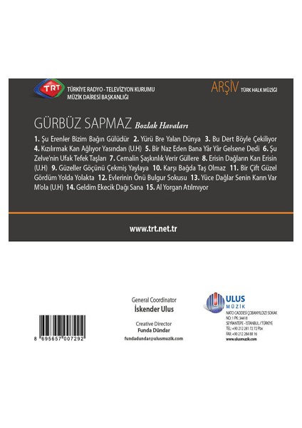 Gurbuz Sapmaz - Trt Cd Arsıv 156