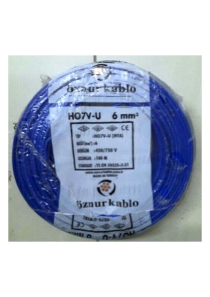 6 Mm Nya Kabl Tek Damar Mavi