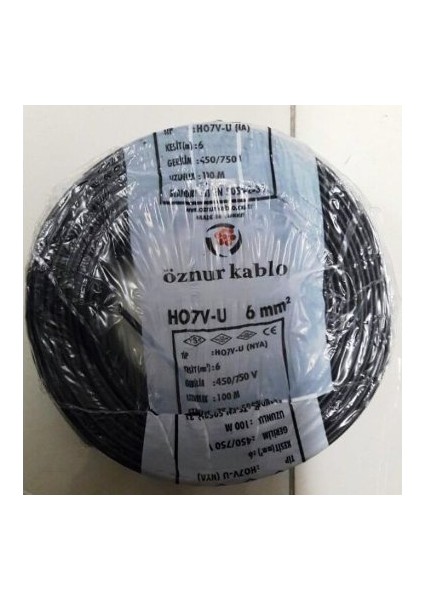 6 Mm Nya Kablo Tek Damar Siyah