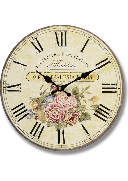 Ahşap Yuvarlak Duvar Saati