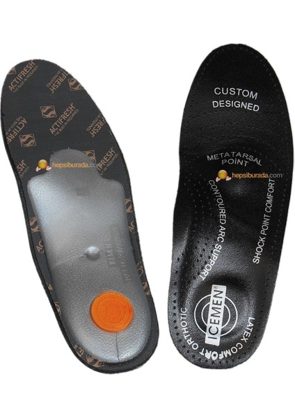İcemen Ortapedik 101k Deri Ayakkabı İç Tabanı Siyah