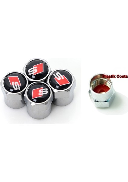 Sline Sibop Kapağı Metal 4 Adet Audi Sibop