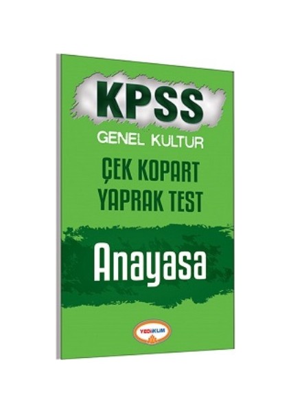 Yediiklim Yayınları KPSS 2017 Anayasa Çek Kopart Yaprak Test