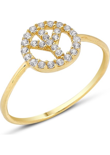 AltınSepeti Barış Sembolü Altın Yüzük AS153YZ 16