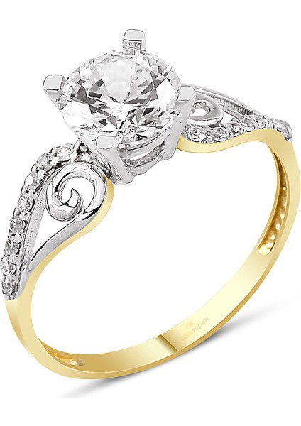 AltınSepeti Zirkon Taşlı Fantezi Altın Yüzük AS8Y40 14