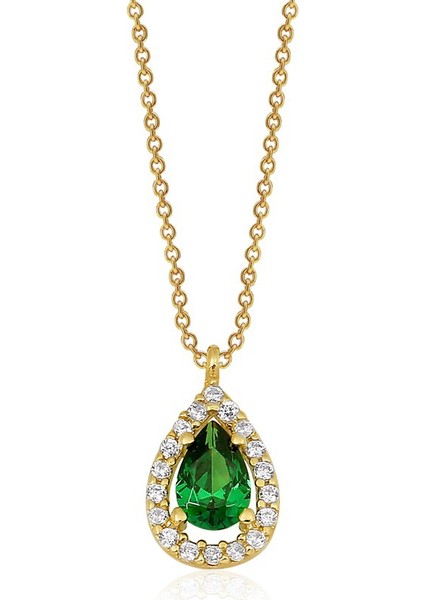 AltınSepeti Yeşil Markiz Taşlı Altın Kolye AS883KL fiyatları