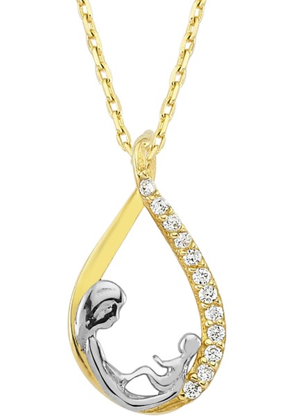 AltınSepeti 14 Ayar Altın Anne Bebek Kolye AS364KL