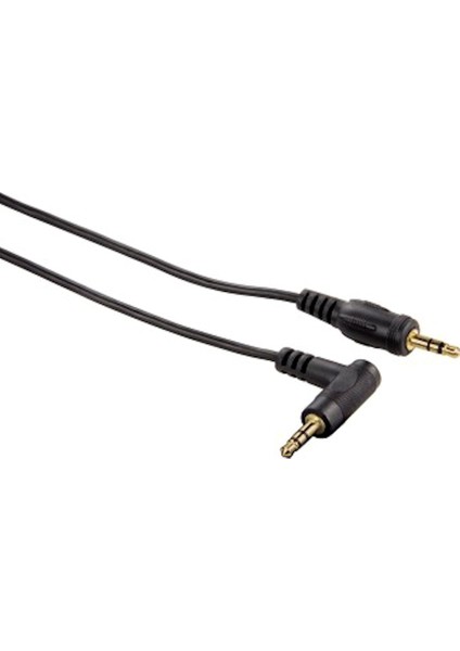 3.5mm - 3.5mm Stereo Siyah Altın Uç Açılı 0.75m