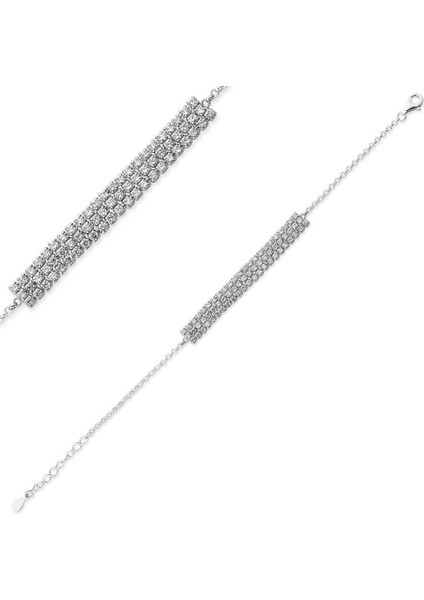 3 Sıra Düz Gümüş Bileklik (Gb00235)