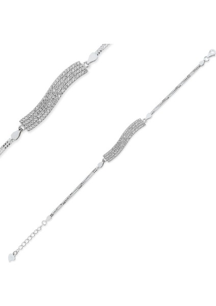 4 Sıra Dalgalı Gümüş Bileklik (Gb00233)