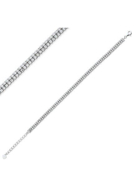 5 Sıra Düz Gümüş Bileklik (Gb00236)