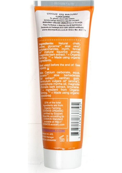 Organik Çocuk Diş Macunu 75 Ml.