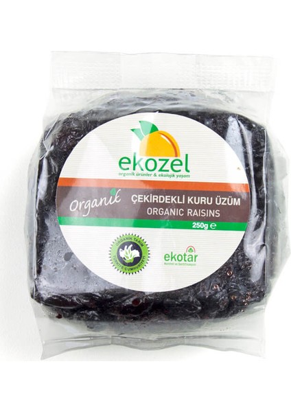 Organik Siyah Kuru Üzüm 250 Gr.