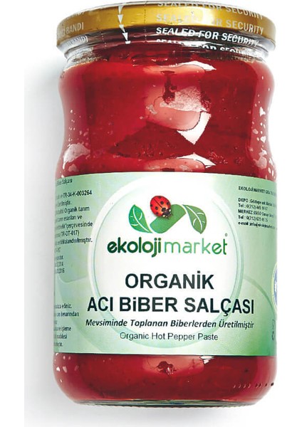 Organik Biber Salçası - Acı 660 cc.