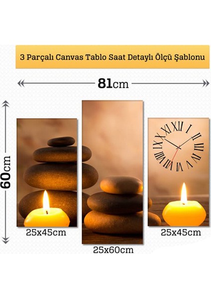 - Candle And Stone Tablo Saat - 81X60cm - Çerçeve Hediye fiyatları