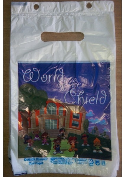 Baskılı Mini Poşet Yırtmalı Beyaz 22X33 Cm No:1 1000 Adet