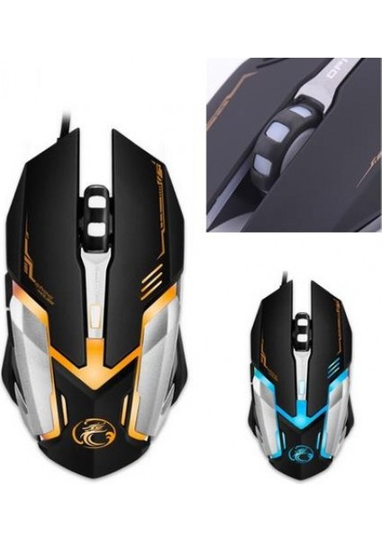 V6 USB SİYAH OYUNCU MOUSE