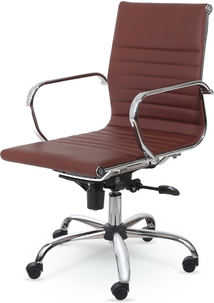 Chrome Çalışma Koltuğu Kahverengi