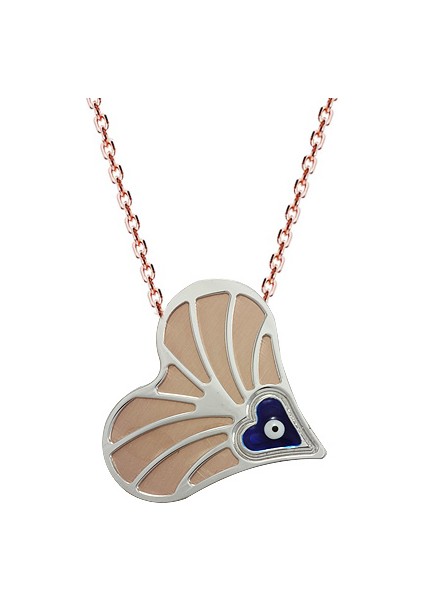 Altınsepeti Gümüş Altın Kaplamalı Gözlü Kalp Kolye G231Kl