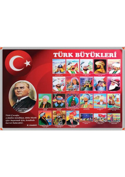 70X100Cm Türk Büyükleri Panosu
