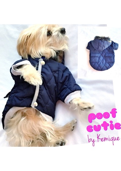 Lacivert Poof Cutıe By Kemique Köpek Mont