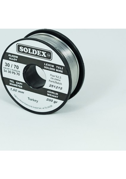 1.6 Mm 500 Gr Lehim Teli Sn30 Pb70