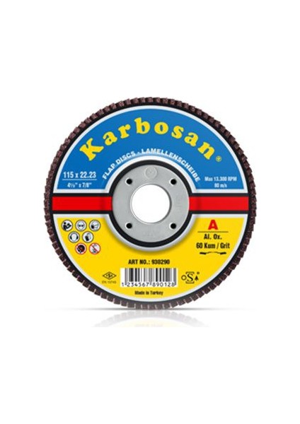 Alüminyumoksit Konik Flap Disk 180X22.23 80 Kum (10'Lu)