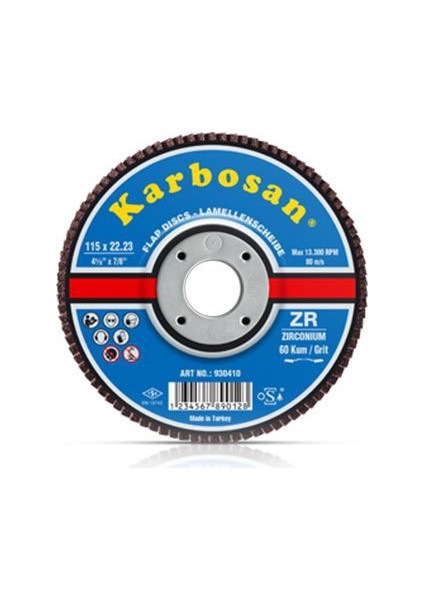 Zr Konik Flap Disk 180X22.23 40 Kum (10'Lu)