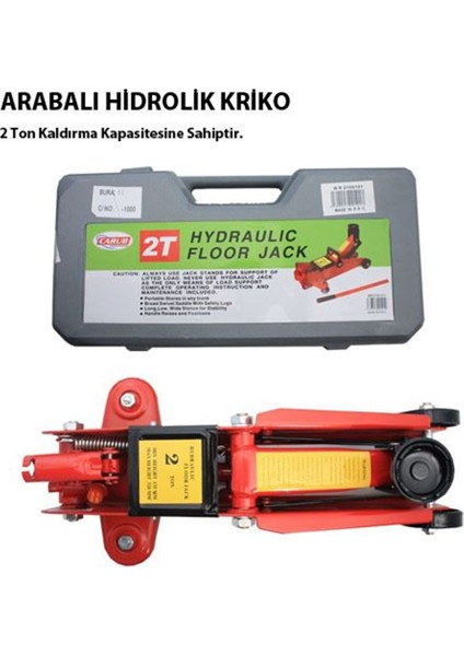 Arabalı Hidrolik Kriko 2 Ton Plastik Çantalı