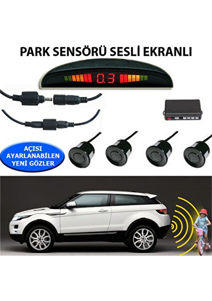 Park Sensörü Ekranlı Ses İkazlı Siyah Sensör