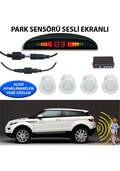 Park Sensörü Ekranlı Ses İkazlı Beyaz Sensör