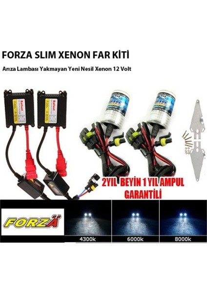 H11 8000K Xenon Far Kiti İnce12 V