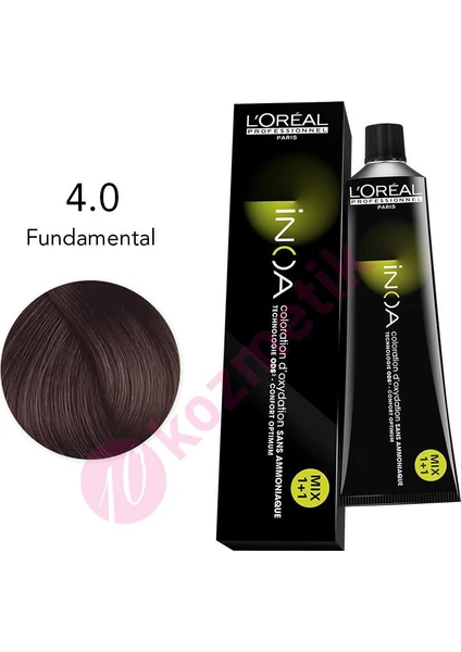 L'Oréal Professionnel İnoa Amonyaksız Saç Boyası No: 4.0 Fundamental 60Ml.