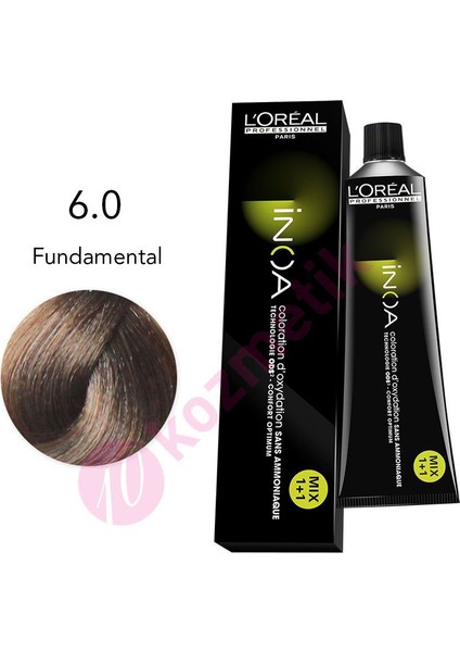 L'Oréal Professionnel İnoa Amonyaksız Saç Boyası No: 6.0 Fundamental 60Ml.