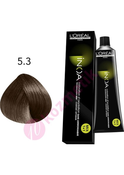 L'Oréal Professionnel İnoa Amonyaksız Saç Boyası No: 5.3 60Ml.