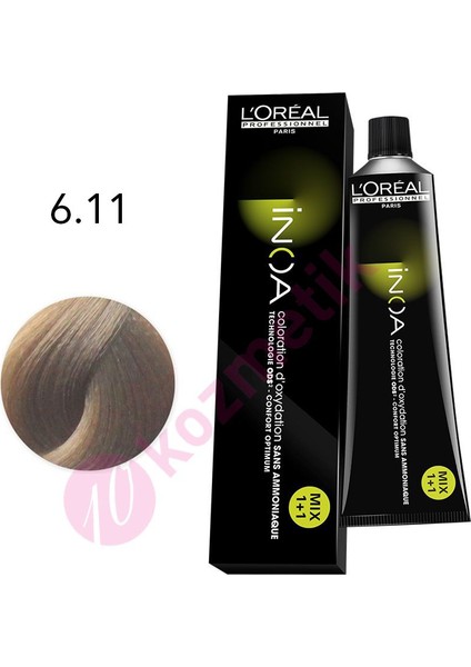 L'Oréal Professionnel İnoa Amonyaksız Saç Boyası No: 6.11 60Ml.