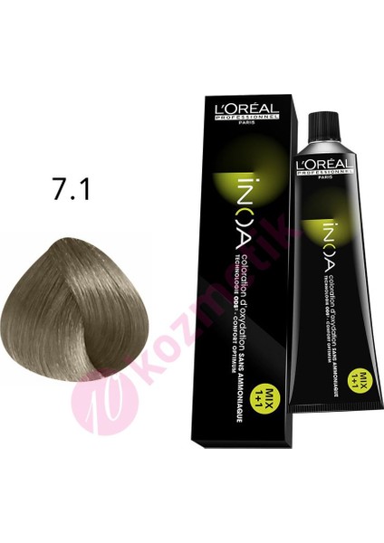 L'Oréal Professionnel İnoa Amonyaksız Saç Boyası No: 7.1 60Ml.