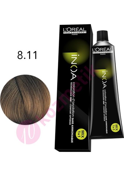 L'Oréal Professionnel İnoa Amonyaksız Saç Boyası No: 8.11 60Ml.