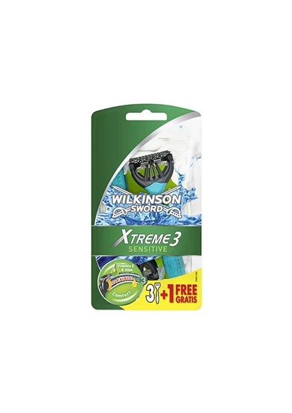 Wilkinson Sword Xtreme 3 - Oynar Başlıklı Kullan At Tıraş Bıçağı 3+1 Avantaj Paketi