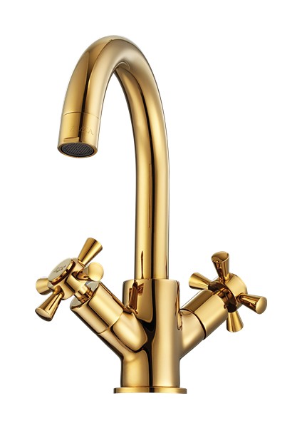 ECA Quadrille Tek Gövde Lavabo Bataryası Altın