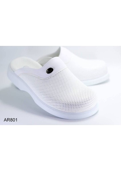 -801 Orthopedic Sabo Erkek Terlik-Beyaz