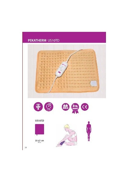 Vücut Isıtıcı Ped Pekatherm (Us10Td) 30X21 Cm