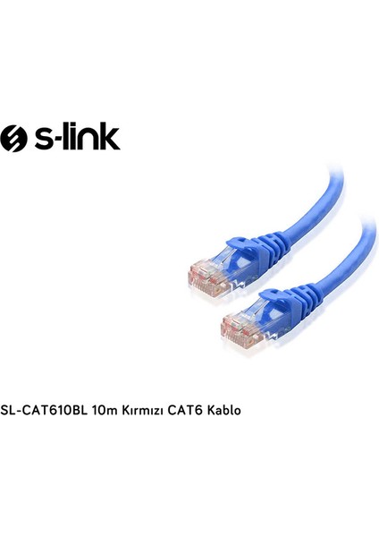 S-link SL-CAT610BL 10m Mavi CAT6 Kablo