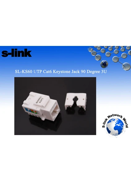 S-link SL-KS60 UTP CAT6 Kestone Jack3U 90 Der