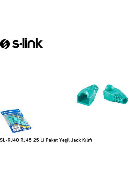 SL-RJ40 RJ45 25 Li Paket Yeşil Jack Kılıfı