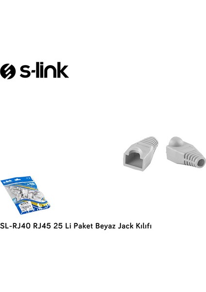 S-link SL-RJ40 RJ45 25 Li Paket Beyaz Jack Kılıfı