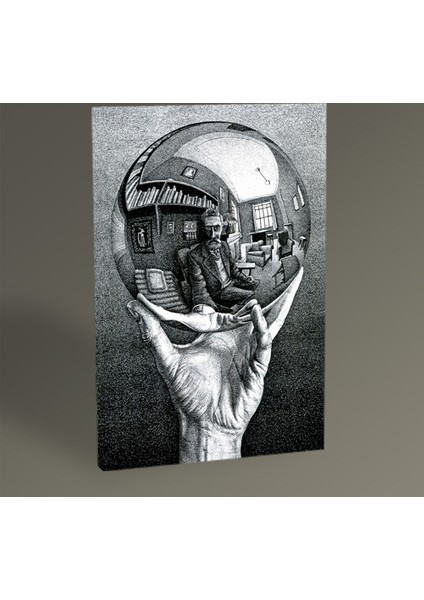 MC Escher Hand with Reflecting Sphere 60X40