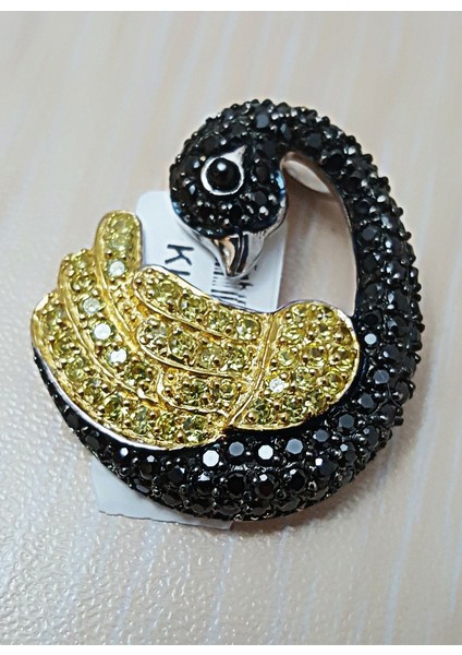 Tyelo Takı, Gümüş, Zirkon Taşlı, Kuğu Kolye Ucu