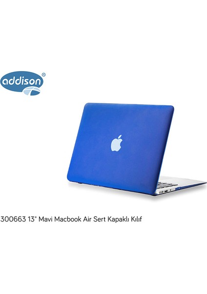 300663 13 Mavi Macbook Air Sert Kapaklı Kılıf