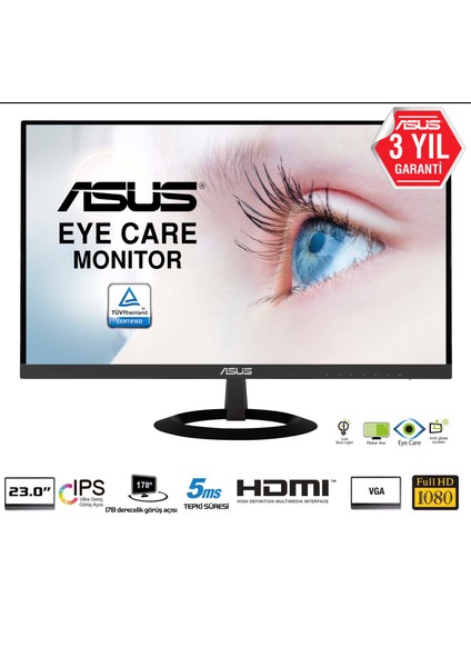 VZ239HE 23" 5ms (D-SUB+HDMI) IPS Monitör